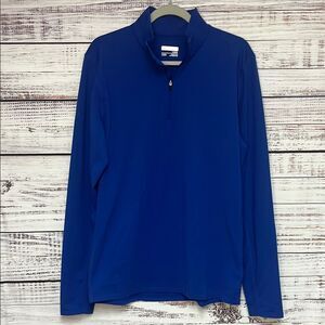 Marmot Men’s Large 1/4 Zip Pullover Performance Active Shirt Thumb Holes Blue